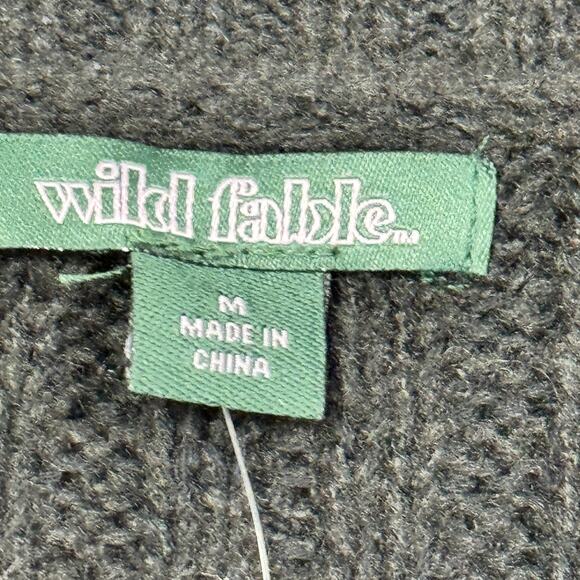 Wild Fable Womens Pullover Knit Sweater Size Medium Black Distressed V Neck New‎ - Picture 5 of 11